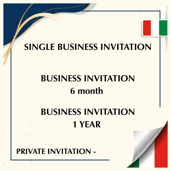 Italy – Business Invitation – 6 Months to 1 Year